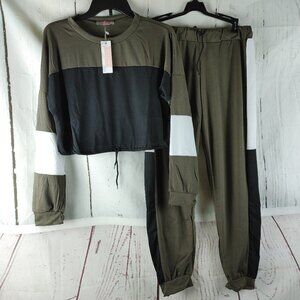 C+D+M Women's Size S Multicolor Comfortable Loungewear Jogger 2pc Set NWT